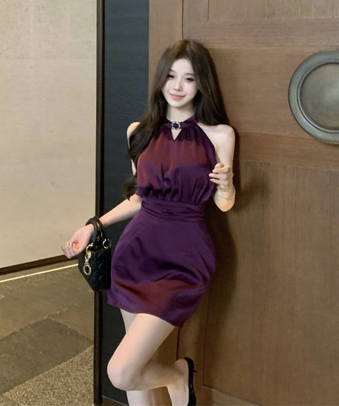 Purple Silk Dress