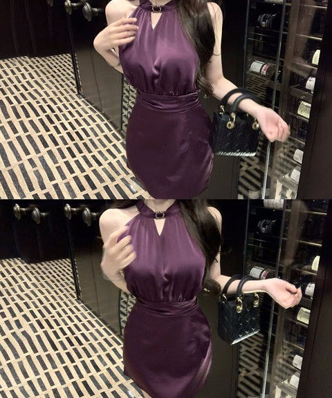 Purple Silk Dress