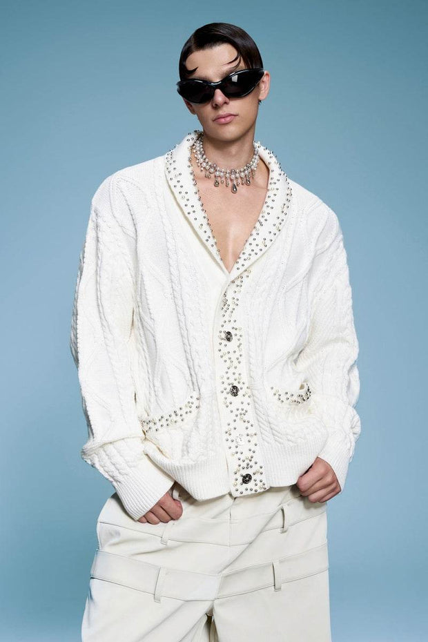 Opulent Pearl Knit Cardigan - My Store