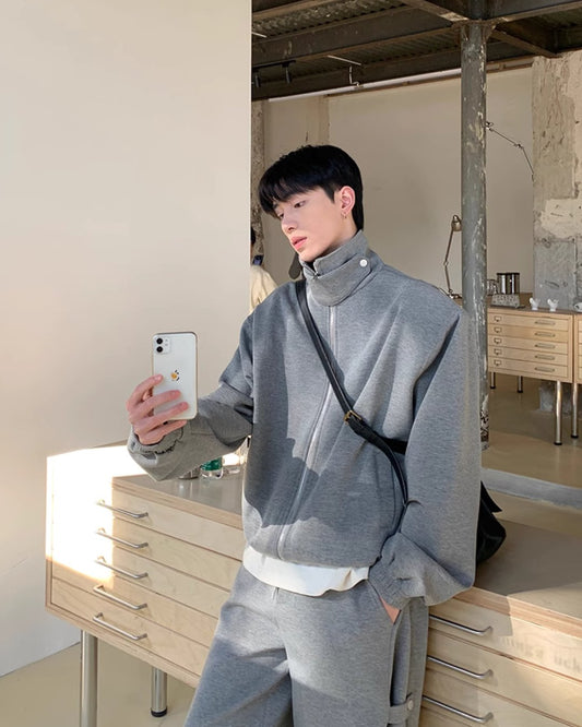 Stand Collar Jacket / Sweatpants