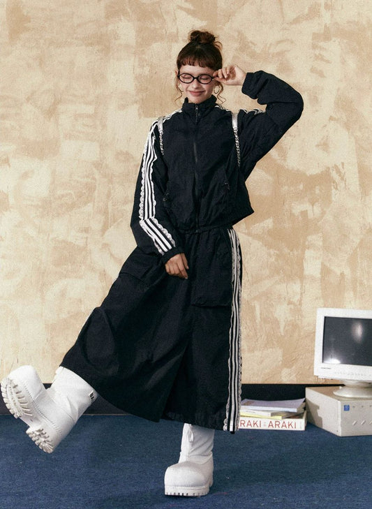 Athleisure Jacket & Skirt & Pants Set