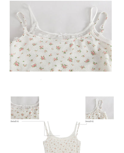 Floral Lace Trim Accent Top
