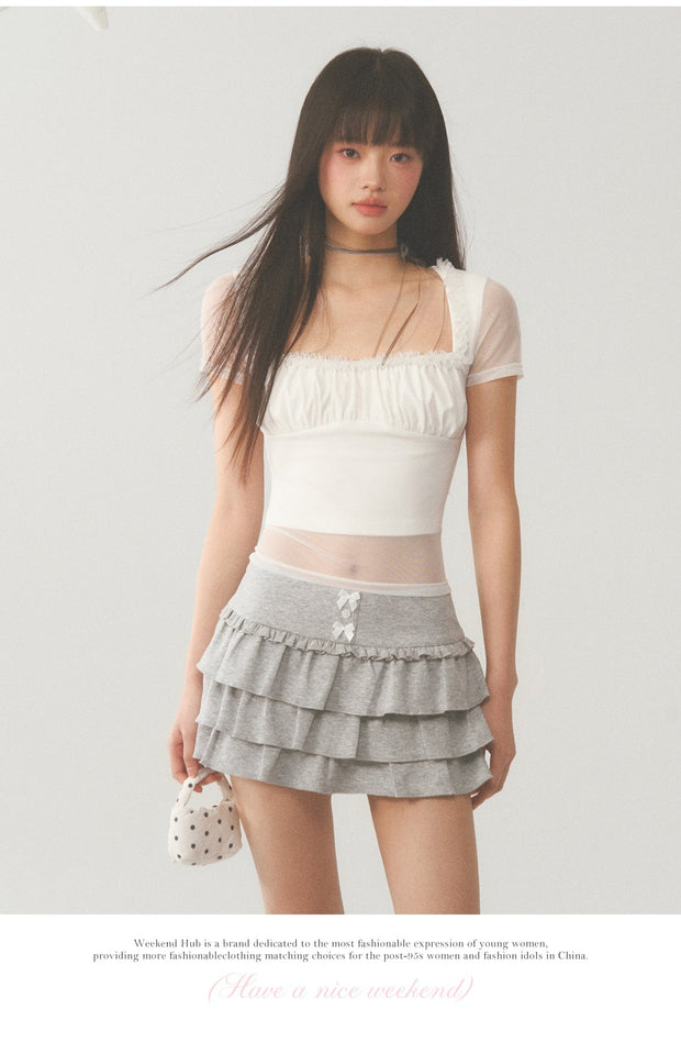 Mesh Short Sleeve Top