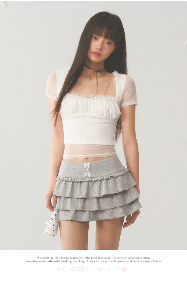Mesh Short Sleeve Top