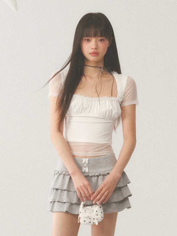 Mesh Short Sleeve Top