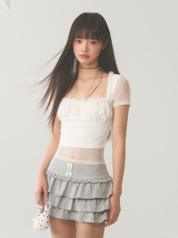 Mesh Short Sleeve Top