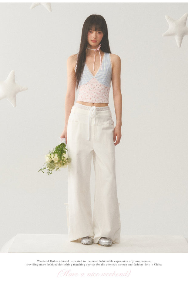 Plaid Lace Camisole Top
