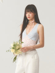 Plaid Lace Camisole Top