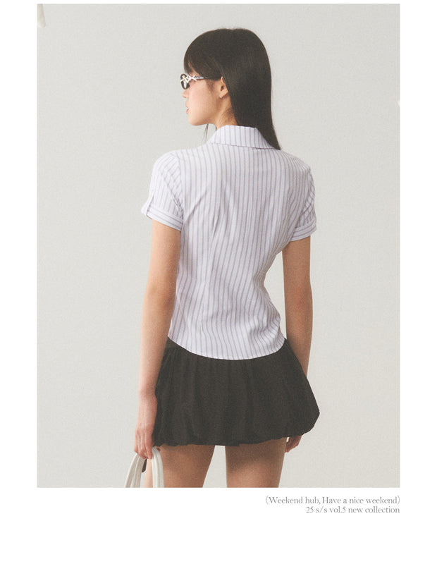 Striped Varsity Blouse Top