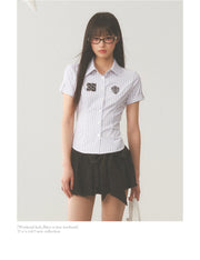 Striped Varsity Blouse Top