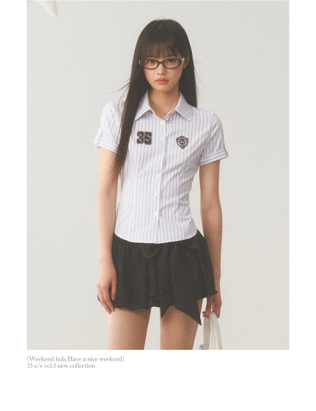 Striped Varsity Blouse Top