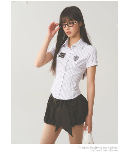 Striped Varsity Blouse Top
