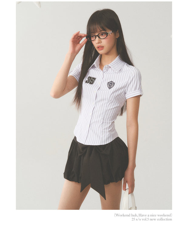 Striped Varsity Blouse Top