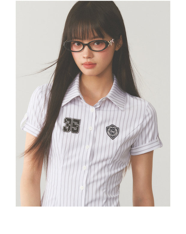 Striped Varsity Blouse Top