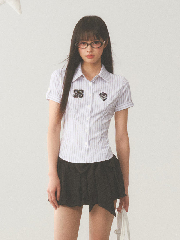 Striped Varsity Blouse Top
