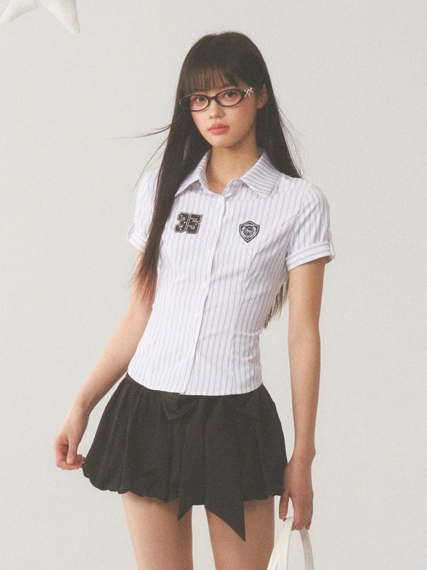 Striped Varsity Blouse Top