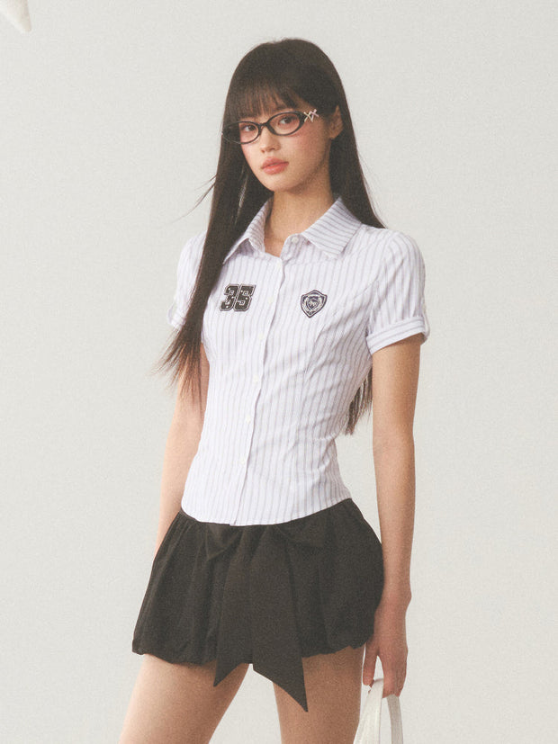 Striped Varsity Blouse Top