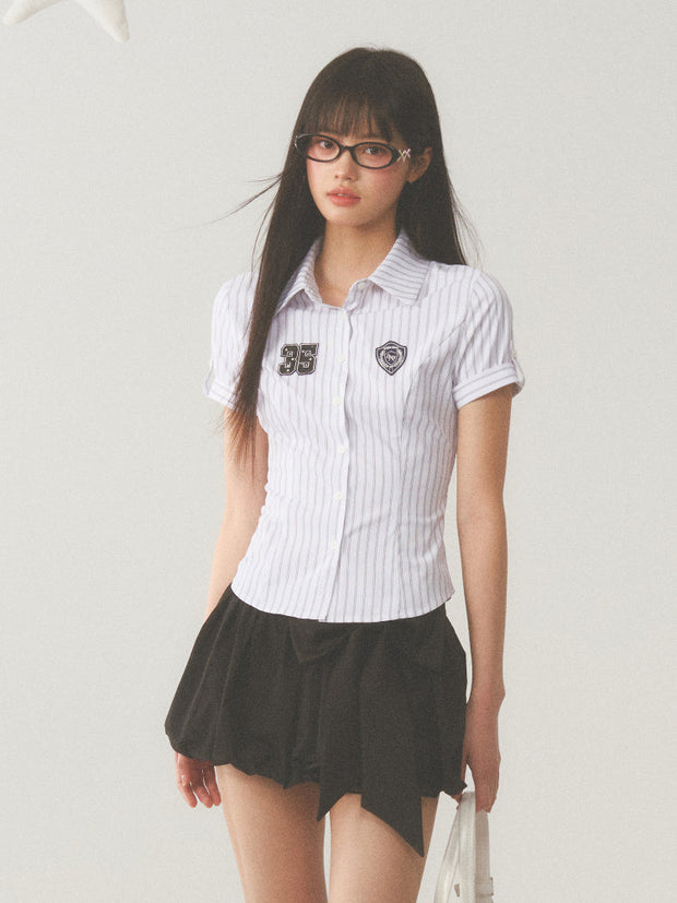 Striped Varsity Blouse Top