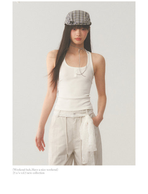 Lace Back Camisole Top