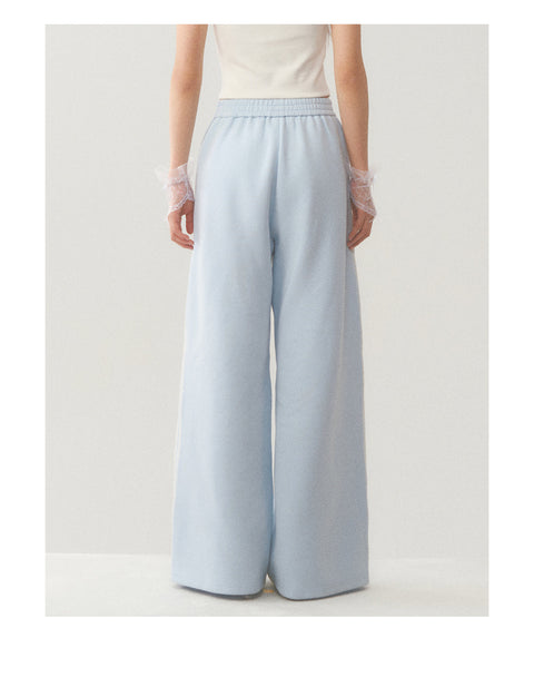 Light Blue White Lace Trim Pants