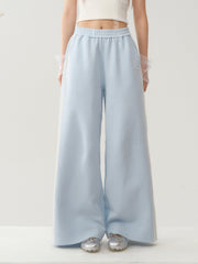 Light Blue White Lace Trim Pants