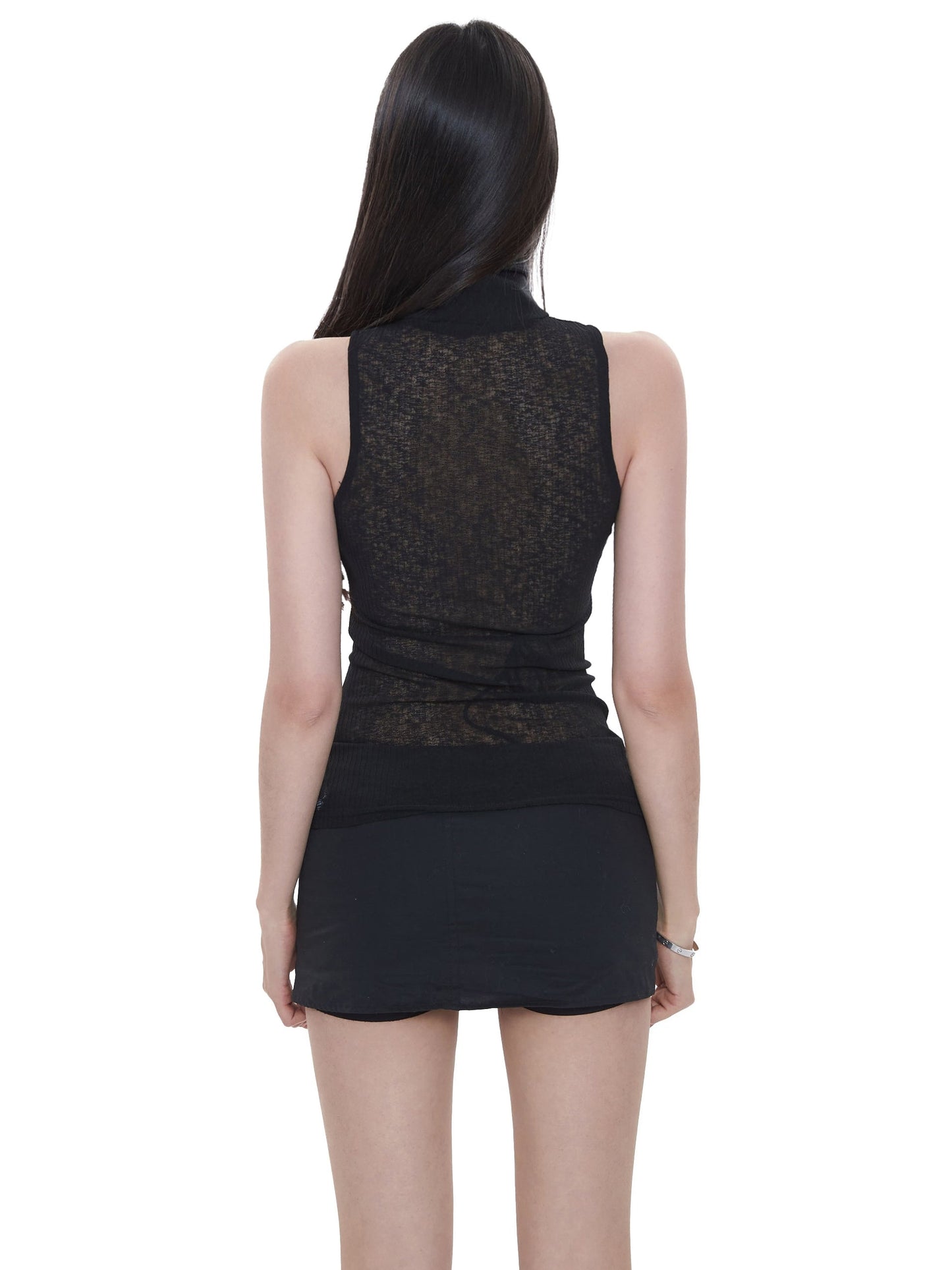 See Through High Neck Top