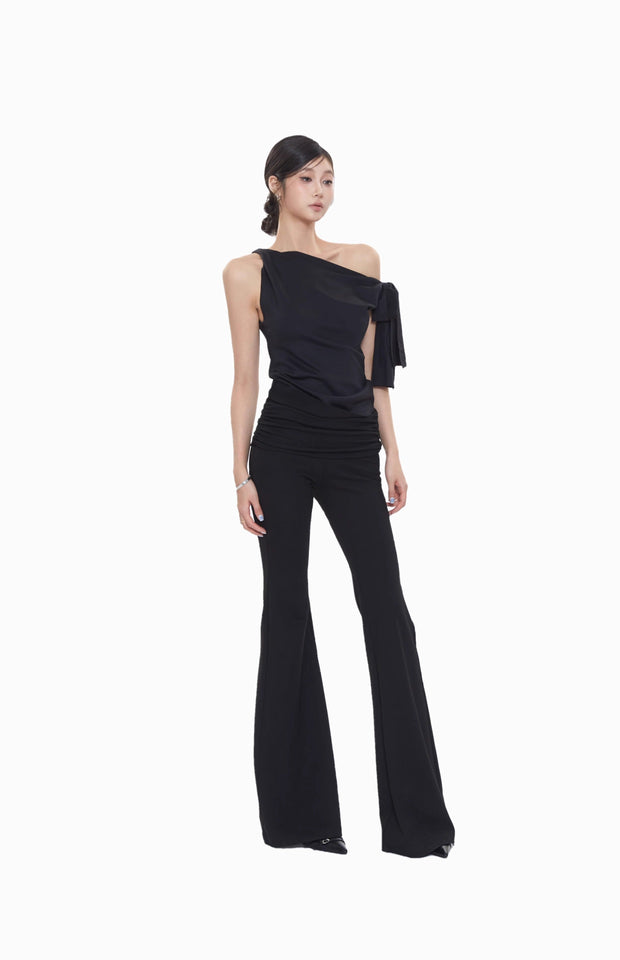 One Shoulder Tie Strap Top