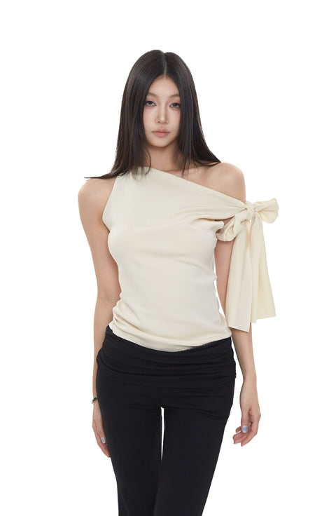 One Shoulder Tie Strap Top