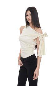 One Shoulder Tie Strap Top