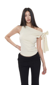 One Shoulder Tie Strap Top