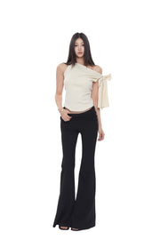 One Shoulder Tie Strap Top