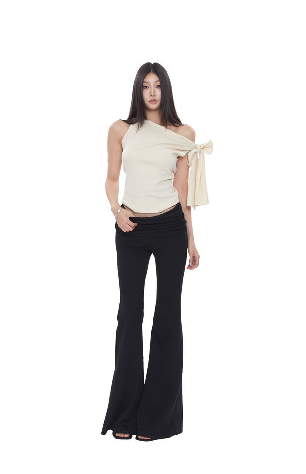 One Shoulder Tie Strap Top