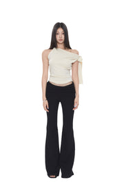 One Shoulder Tie Strap Top