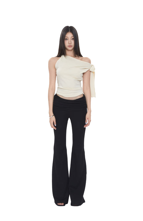 One Shoulder Tie Strap Top
