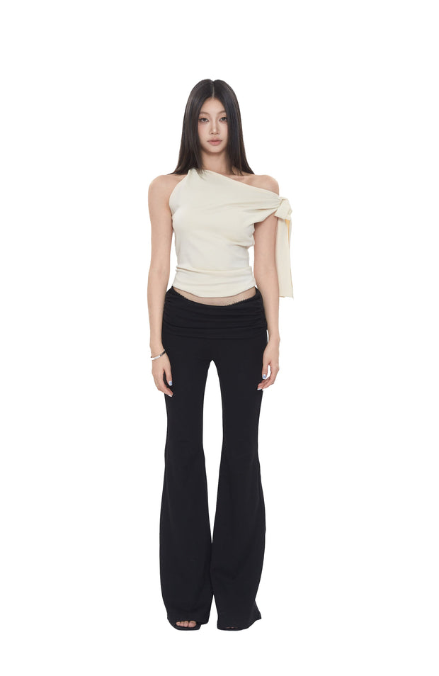 One Shoulder Tie Strap Top