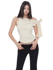 One Shoulder Tie Strap Top