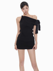 One Shoulder Tie Strap Top