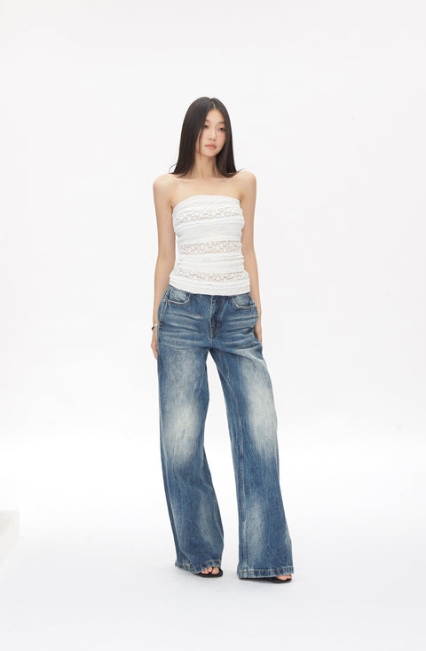 Lace Lined Tube Top