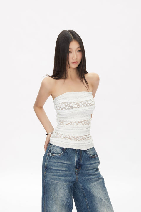 Lace Lined Tube Top