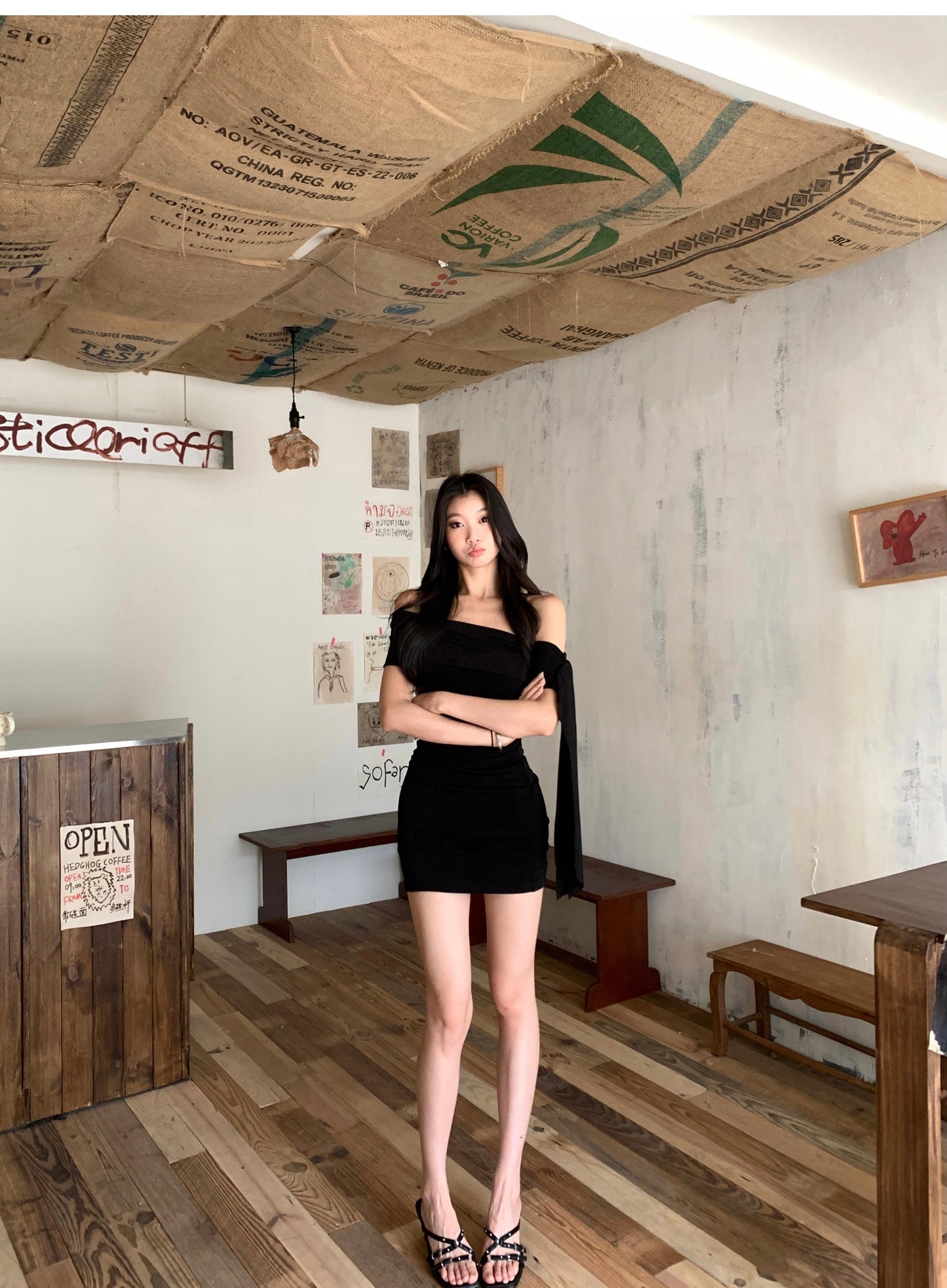 Arm Strap Shoulder Dress