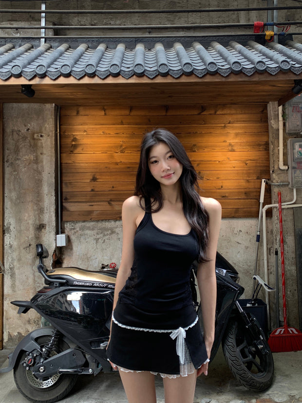 Lace Side Trim Tank Top