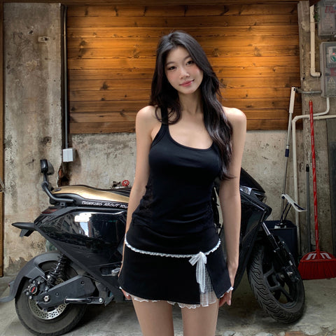 Lace Side Trim Tank Top