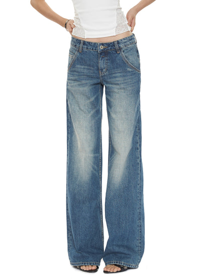Blue Low Waist Jeans