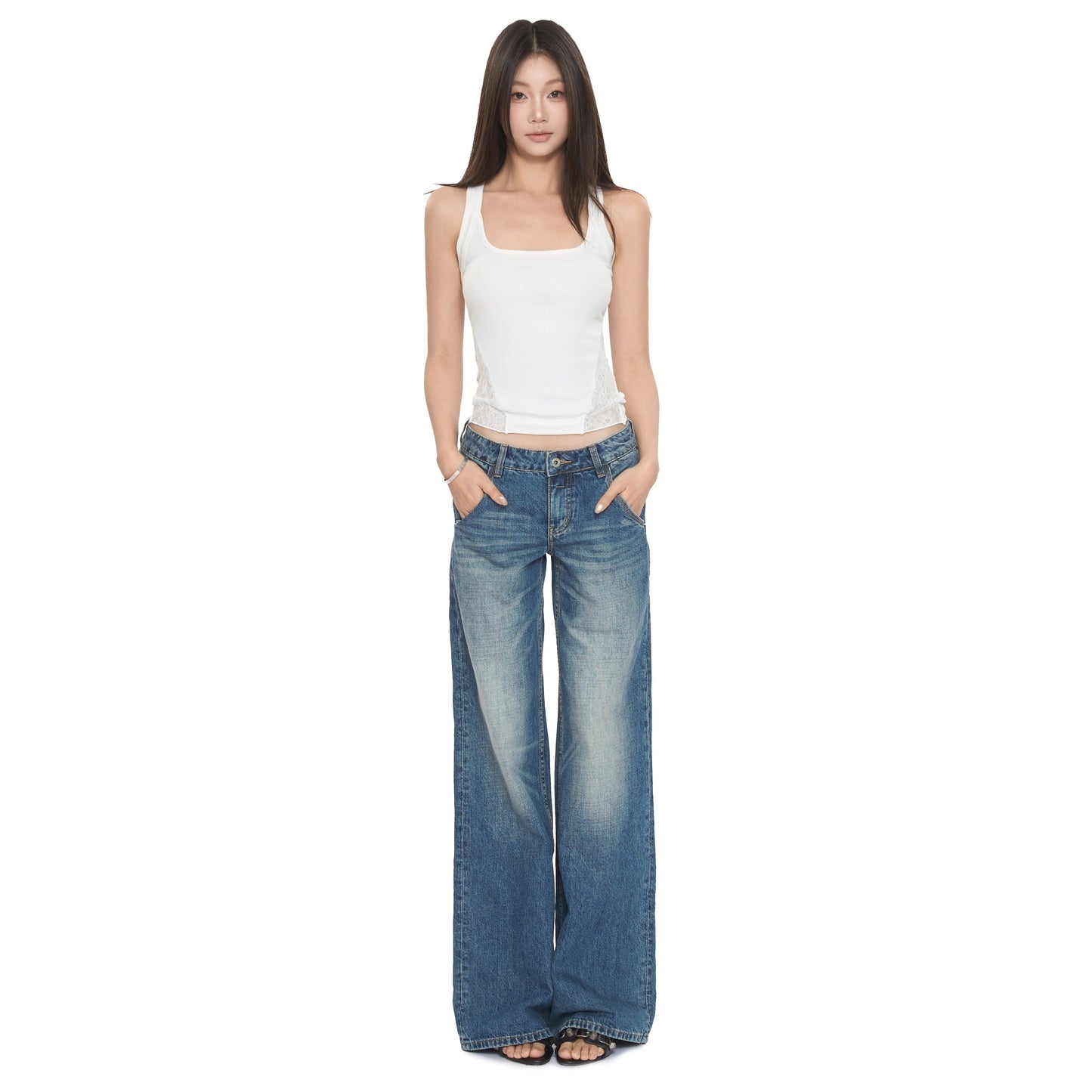 Blue Low Waist Jeans