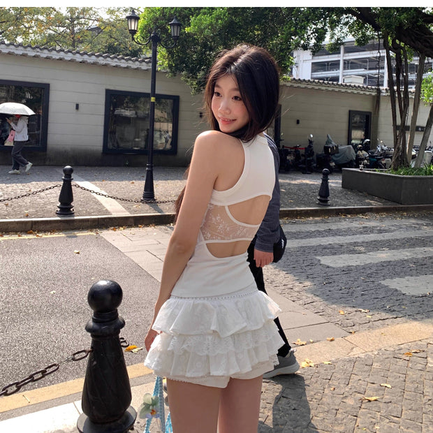 Lace Open Back Top